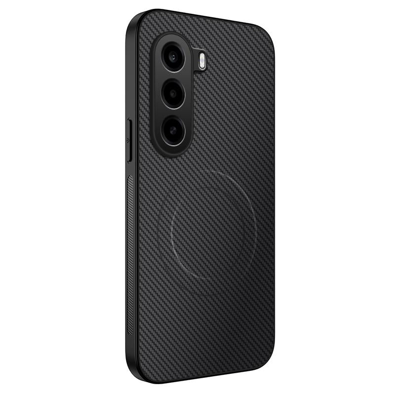 For OnePlus Turbo 6X / Realme P4x 5G WANLONFENG TQ Series Magnetic Carbon Fiber Texture PC Hybrid TPU Phone Case - Black - EDA009407304A
