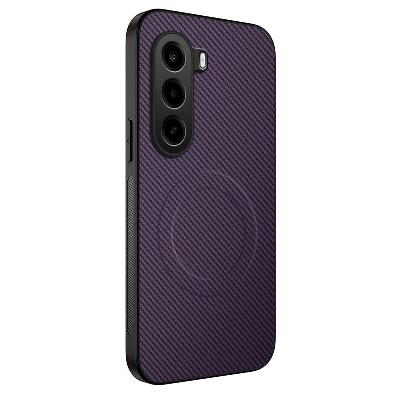 For OnePlus Turbo 6X / Realme P4x 5G WANLONFENG TQ Series Magnetic Carbon Fiber Texture PC Hybrid TPU Phone Case - Purple - EDA009407304D