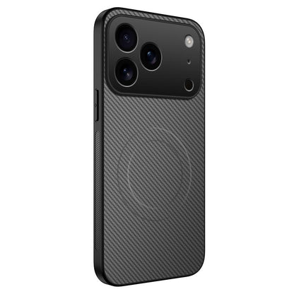 For iPhone 18 Pro WANLONFENG TQ Series Magnetic Carbon Fiber Texture PC Hybrid TPU Phone Case(Grey)