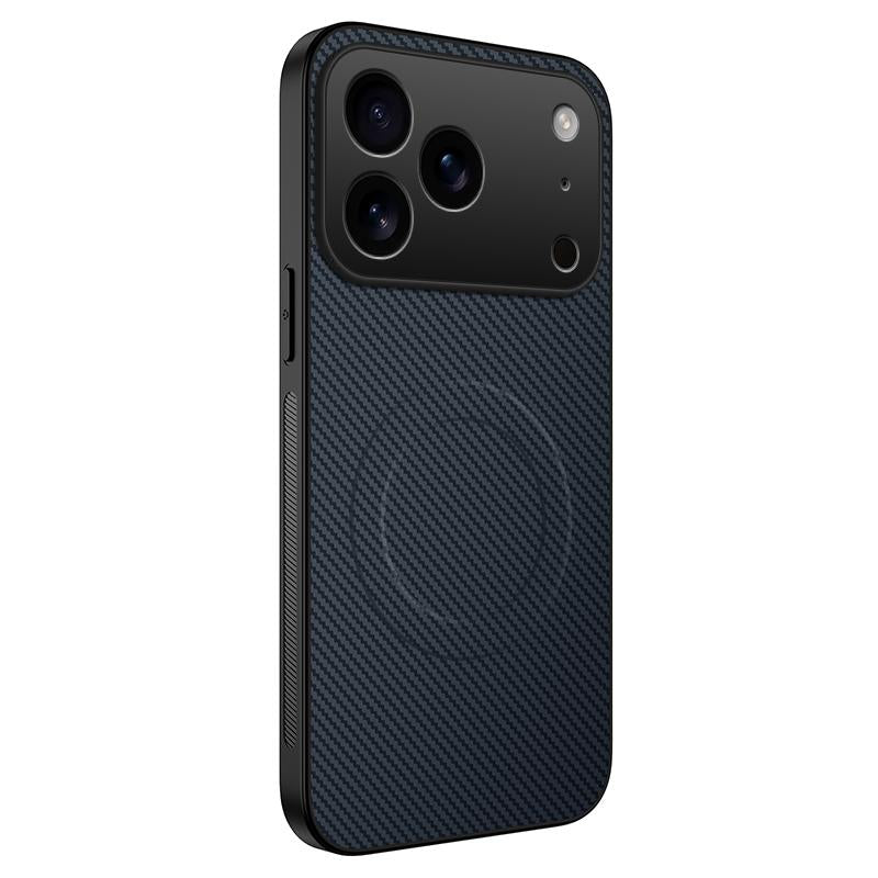 For iPhone 18 Pro Max WANLONFENG TQ Series Magnetic Carbon Fiber Texture PC Hybrid TPU Phone Case(Sapphire Blue)