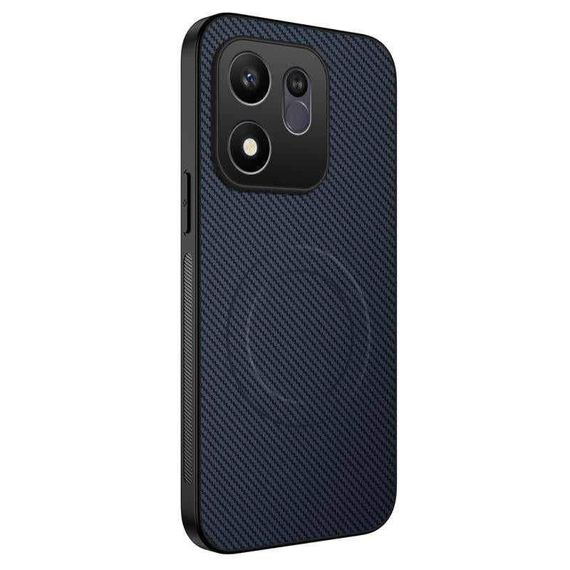 For Honor 600 Smart 5G WANLONFENG TQ Series Magnetic Carbon Fiber Texture PC Hybrid TPU Phone Case(Sapphire Blue)