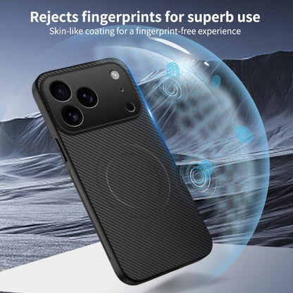 For iPhone 18 Pro Max WANLONFENG TQ1 Series Magnetic Carbon Fiber Texture Phone Case with 2pcs Screen Films(Purple)