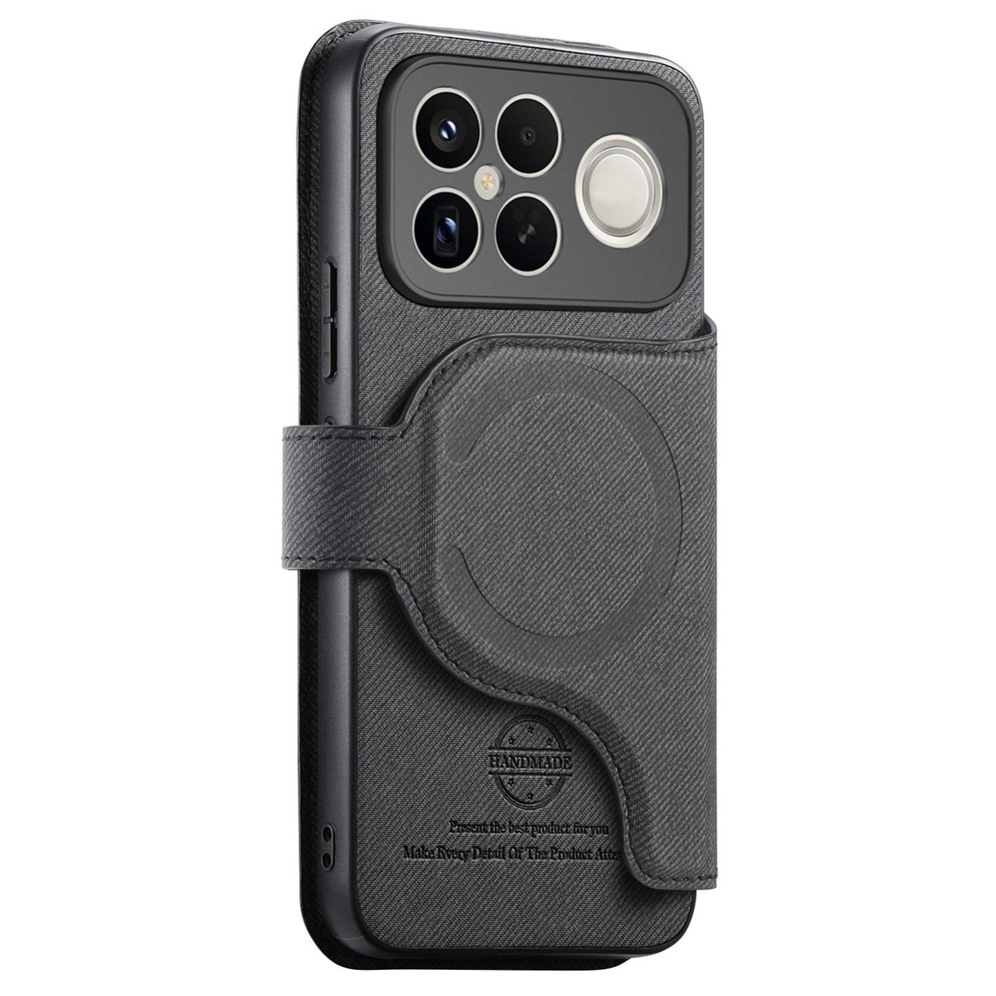 For Redmi K90 Pro Max / Poco F8 Ultra Twill Fabric MagSafe RFID Anti-theft Zipper Wallet Leather Phone Case(Black)