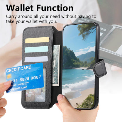 For Redmi K90 Pro Max / Poco F8 Ultra Twill Fabric MagSafe RFID Anti-theft Zipper Wallet Leather Phone Case(Black)