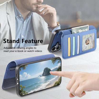 For Redmi K90 Pro Max / Poco F8 Ultra Twill Fabric MagSafe RFID Anti-theft Zipper Wallet Leather Phone Case(Dark Blue)