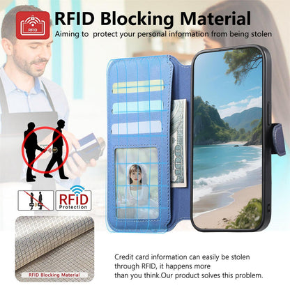 For Redmi K90 Pro Max / Poco F8 Ultra Twill Fabric MagSafe RFID Anti-theft Zipper Wallet Leather Phone Case(Dark Blue)
