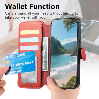 For Redmi K90 Pro Max / Poco F8 Ultra Twill Fabric MagSafe RFID Anti-theft Zipper Wallet Leather Phone Case(Orange)