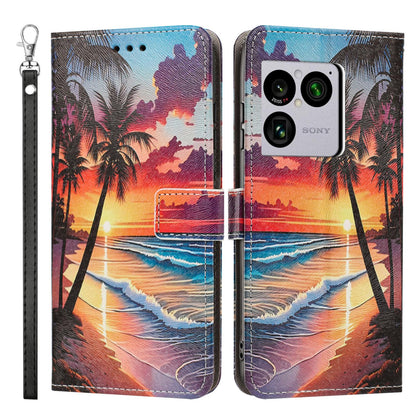 For Sony Xperia 1 VIII Painted Pattern Vegan Leather Phone Case with Strap - Hawaii - EDA009438308C