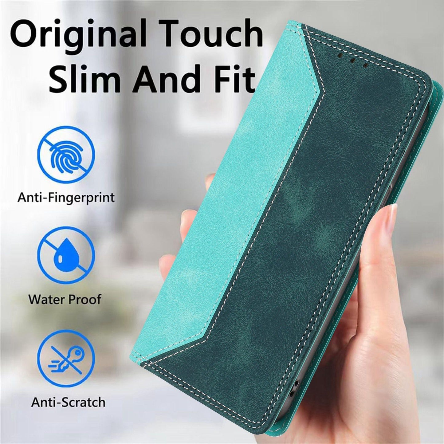 For Redmi K90 Pro Max / Poco F8 Ultra Skin Feel Two-tone RFID Blocking Vegan Leather Phone Case(Dark Green)
