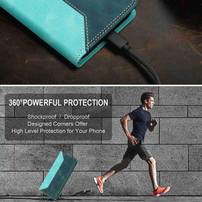 For Redmi K90 Pro Max / Poco F8 Ultra Skin Feel Two-tone RFID Blocking Vegan Leather Phone Case(Dark Green)