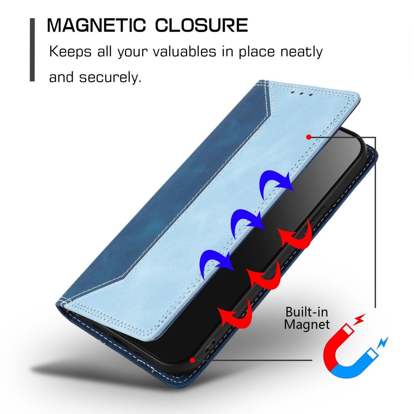 For Redmi K90 Pro Max / Poco F8 Ultra Skin Feel Two-tone RFID Blocking Vegan Leather Phone Case(Light Blue)