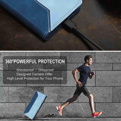 For Redmi K90 Pro Max / Poco F8 Ultra Skin Feel Two-tone RFID Blocking Vegan Leather Phone Case(Light Blue)