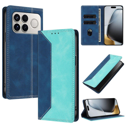 For Redmi K90 Pro Max / Poco F8 Ultra Skin Feel Two-tone RFID Blocking Vegan Leather Phone Case(Light Green)