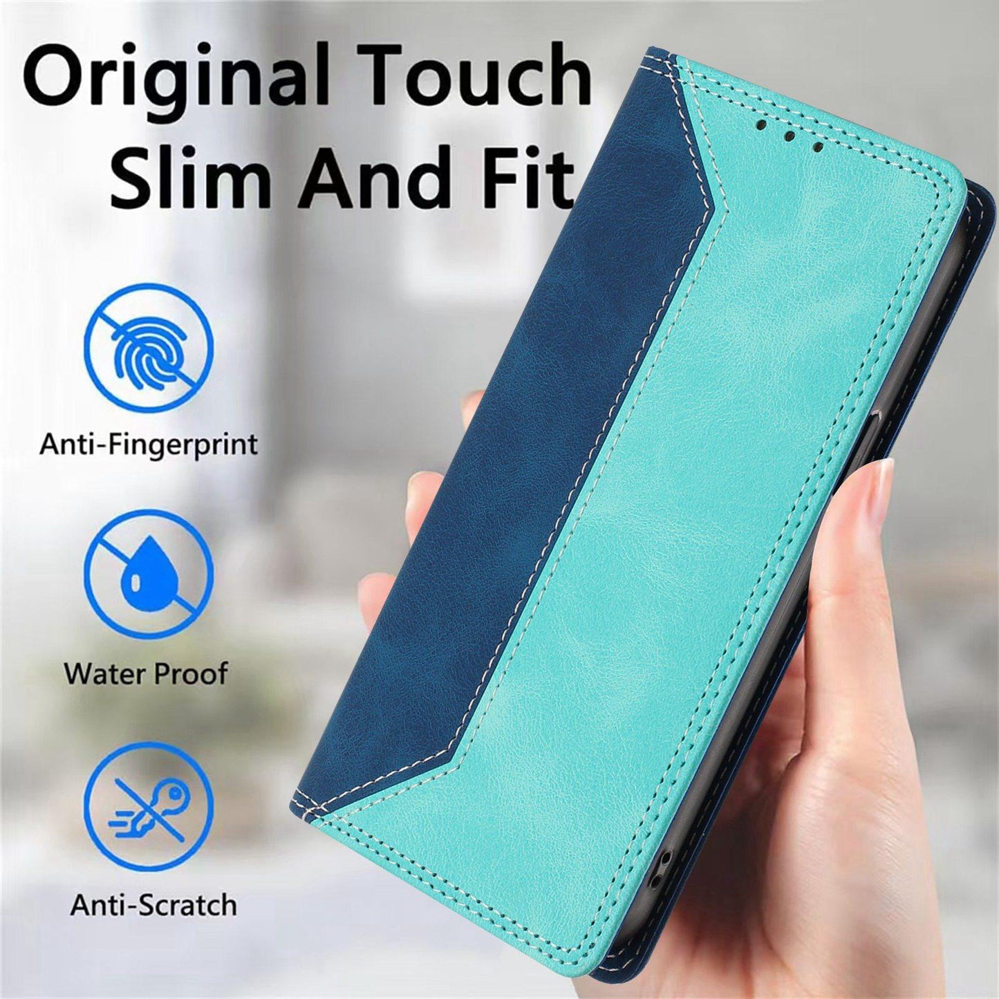 For Redmi K90 Pro Max / Poco F8 Ultra Skin Feel Two-tone RFID Blocking Vegan Leather Phone Case(Light Green)
