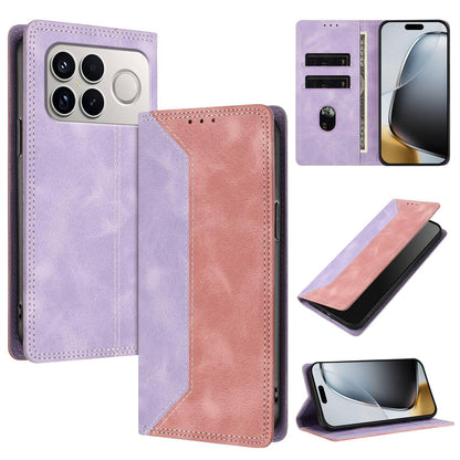 For Redmi K90 Pro Max / Poco F8 Ultra Skin Feel Two-tone RFID Blocking Vegan Leather Phone Case(Pink)