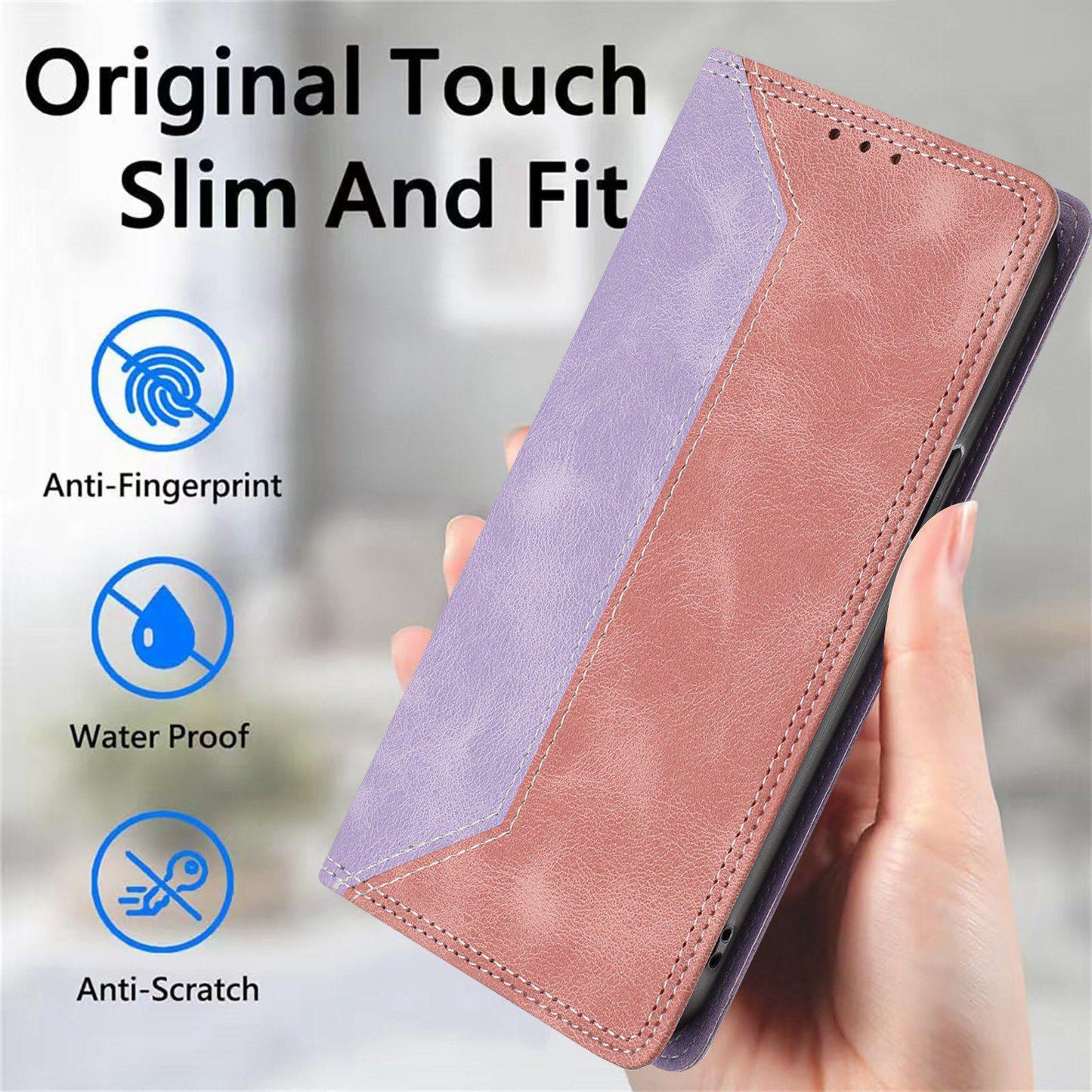 For Redmi K90 Pro Max / Poco F8 Ultra Skin Feel Two-tone RFID Blocking Vegan Leather Phone Case(Pink)