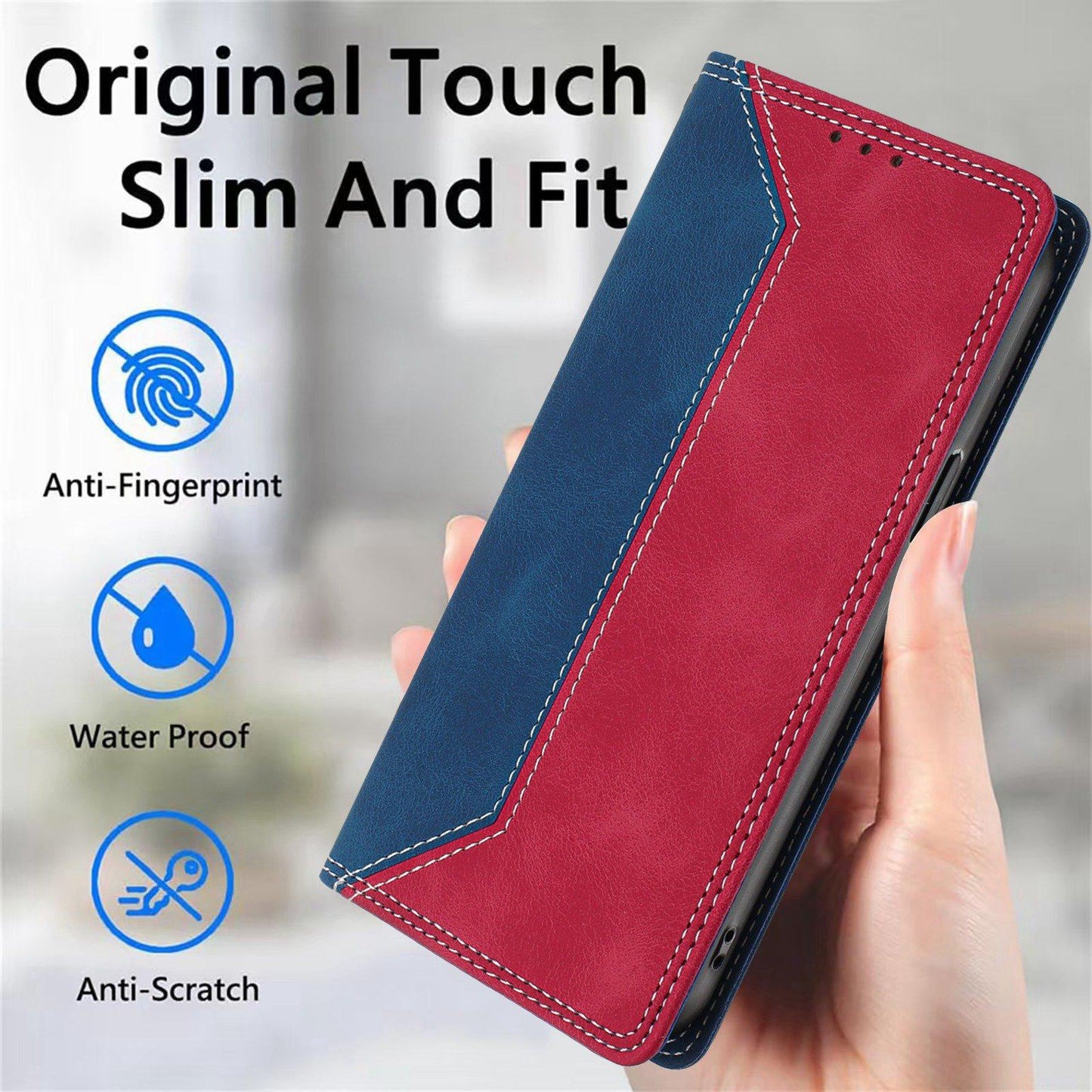For Redmi K90 Pro Max / Poco F8 Ultra Skin Feel Two-tone RFID Blocking Vegan Leather Phone Case(Red)