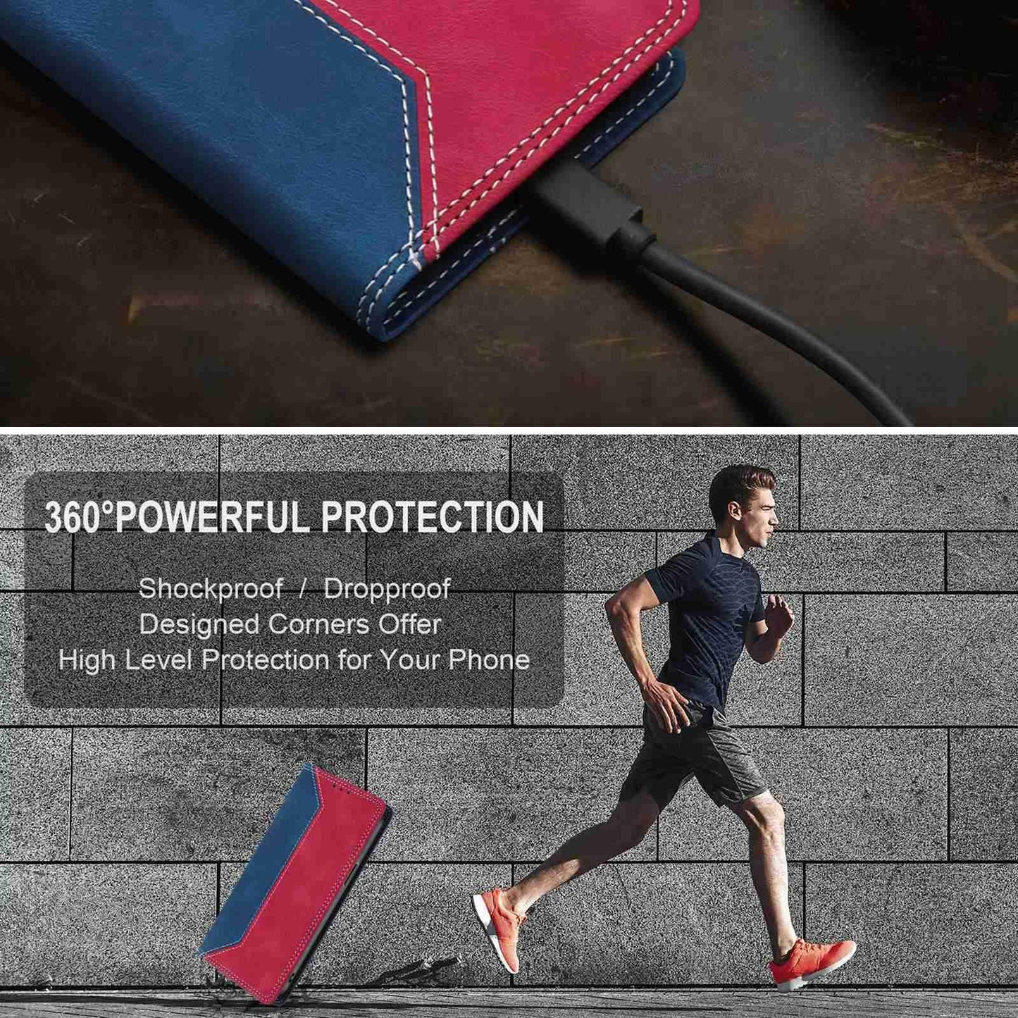 For Redmi K90 Pro Max / Poco F8 Ultra Skin Feel Two-tone RFID Blocking Vegan Leather Phone Case(Red)