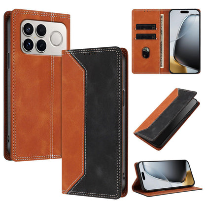 For Redmi K90 Pro Max / Poco F8 Ultra Skin Feel Two-tone RFID Blocking Vegan Leather Phone Case(Black)