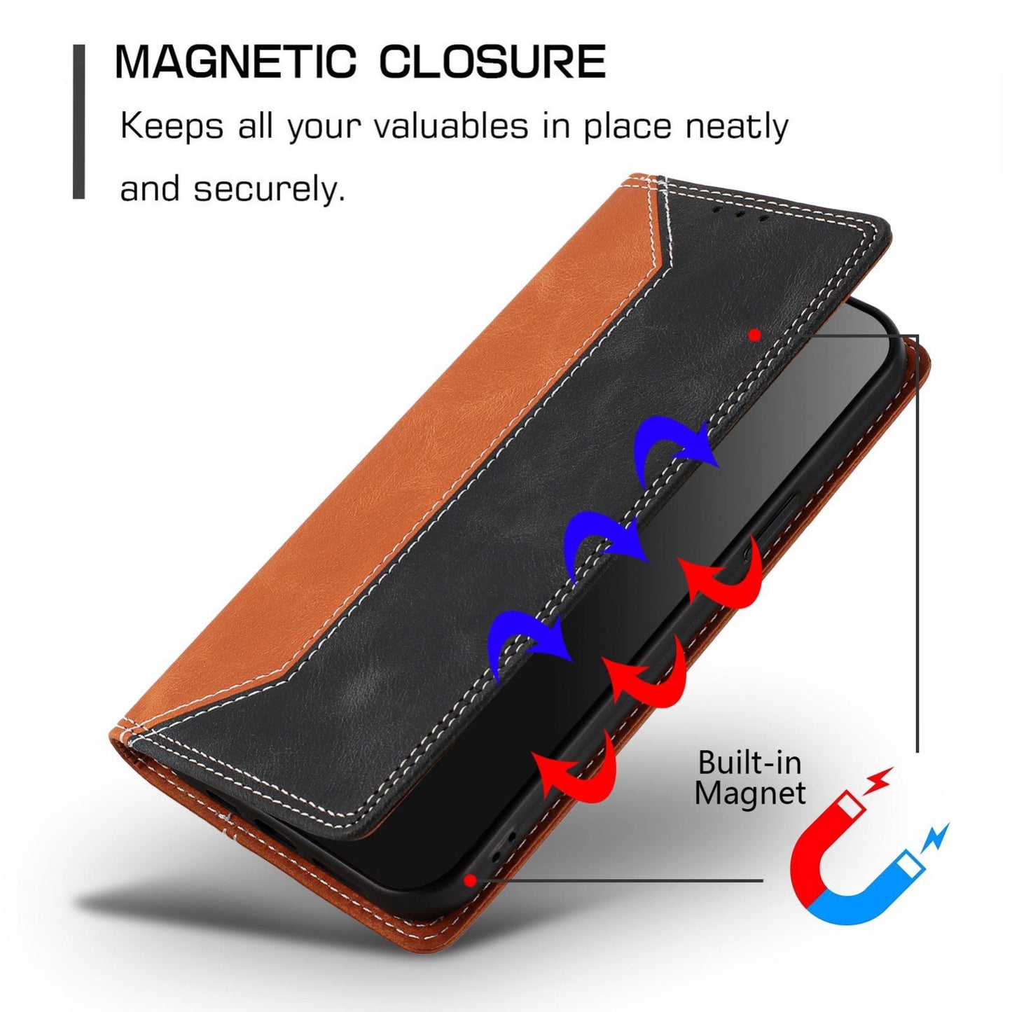 For Redmi K90 Pro Max / Poco F8 Ultra Skin Feel Two-tone RFID Blocking Vegan Leather Phone Case(Black)