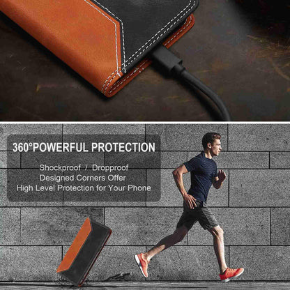 For Redmi K90 Pro Max / Poco F8 Ultra Skin Feel Two-tone RFID Blocking Vegan Leather Phone Case(Black)