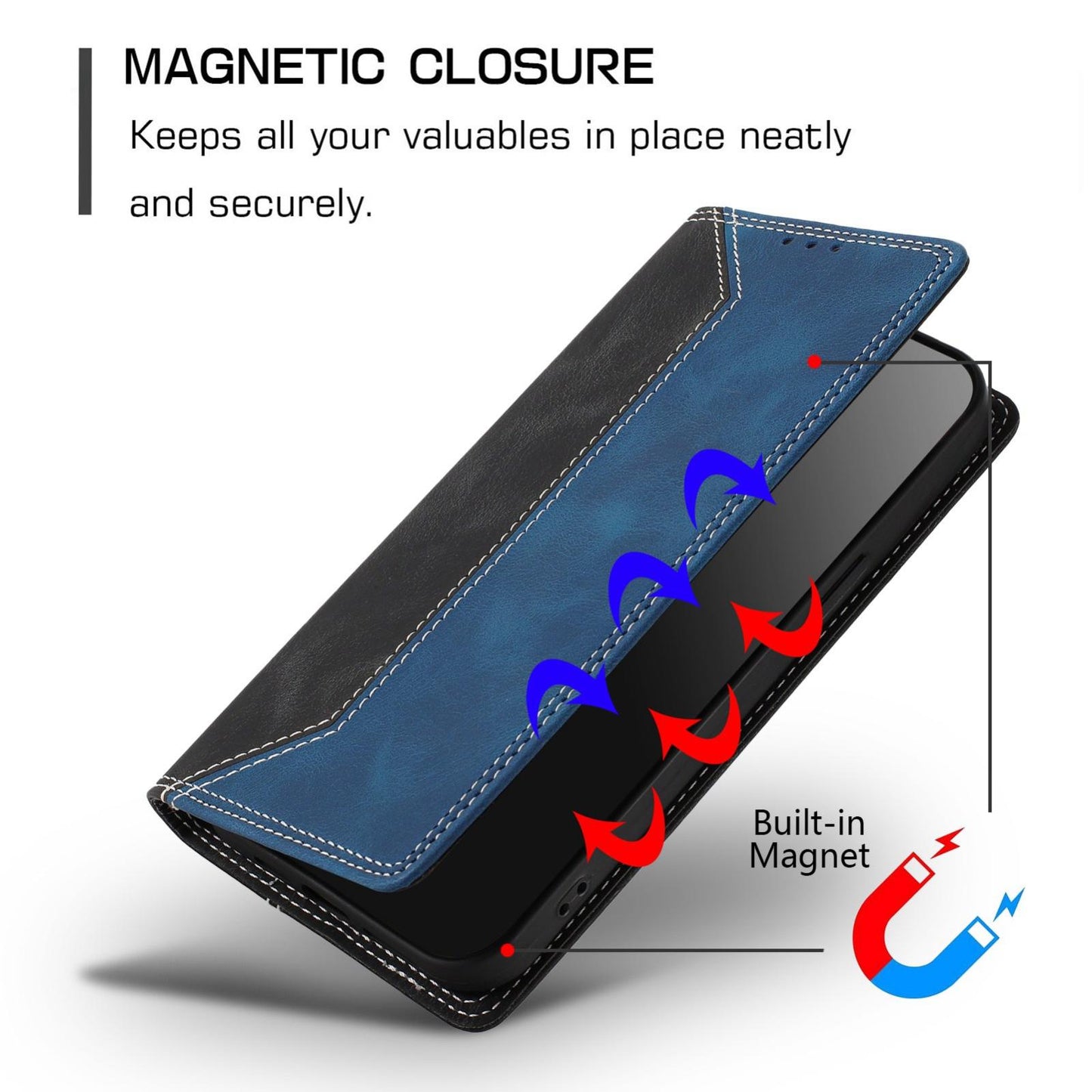 For Redmi K90 Pro Max / Poco F8 Ultra Skin Feel Two-tone RFID Blocking Vegan Leather Phone Case(Blue)