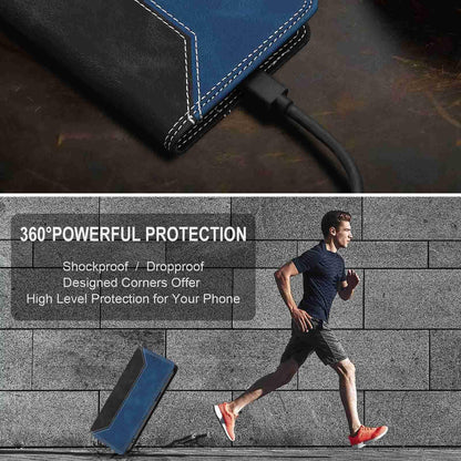 For Redmi K90 Pro Max / Poco F8 Ultra Skin Feel Two-tone RFID Blocking Vegan Leather Phone Case(Blue)