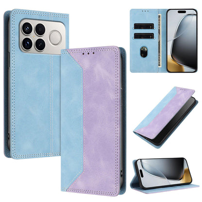 For Redmi K90 Pro Max / Poco F8 Ultra Skin Feel Two-tone RFID Blocking Vegan Leather Phone Case(Purple)