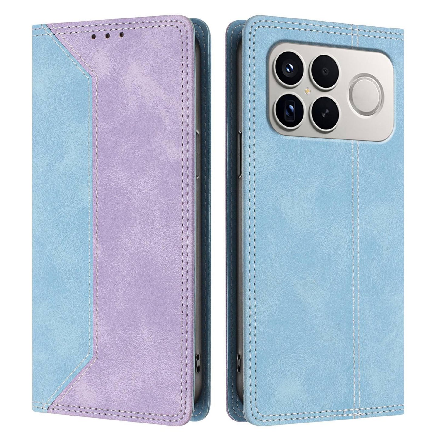 For Redmi K90 Pro Max / Poco F8 Ultra Skin Feel Two-tone RFID Blocking Vegan Leather Phone Case(Purple)