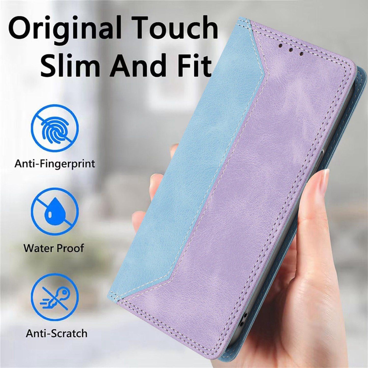 For Redmi K90 Pro Max / Poco F8 Ultra Skin Feel Two-tone RFID Blocking Vegan Leather Phone Case(Purple)