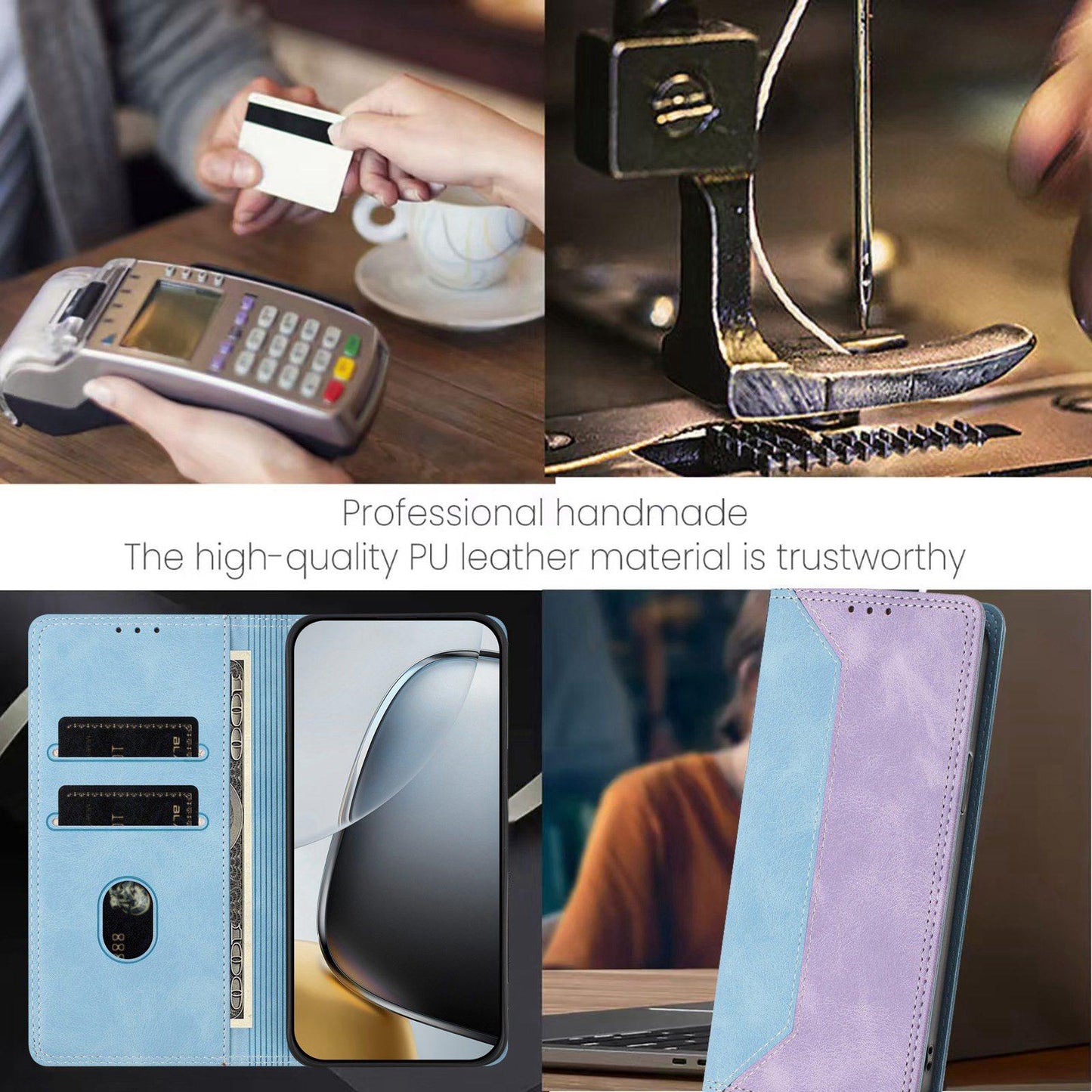 For Redmi K90 Pro Max / Poco F8 Ultra Skin Feel Two-tone RFID Blocking Vegan Leather Phone Case(Purple)