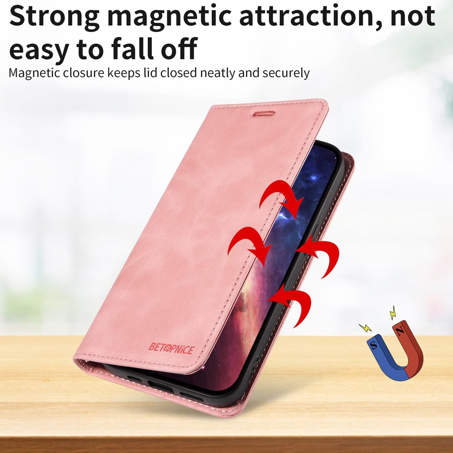 For Redmi 17 5G / 4G Global 170mm BETOPNICE Suction RFID Anti-theft Leather Phone Case(Pink)