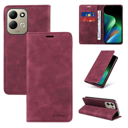 For Redmi 17 5G / 4G Global 170mm BETOPNICE Suction RFID Anti-theft Leather Phone Case(Wine Red)