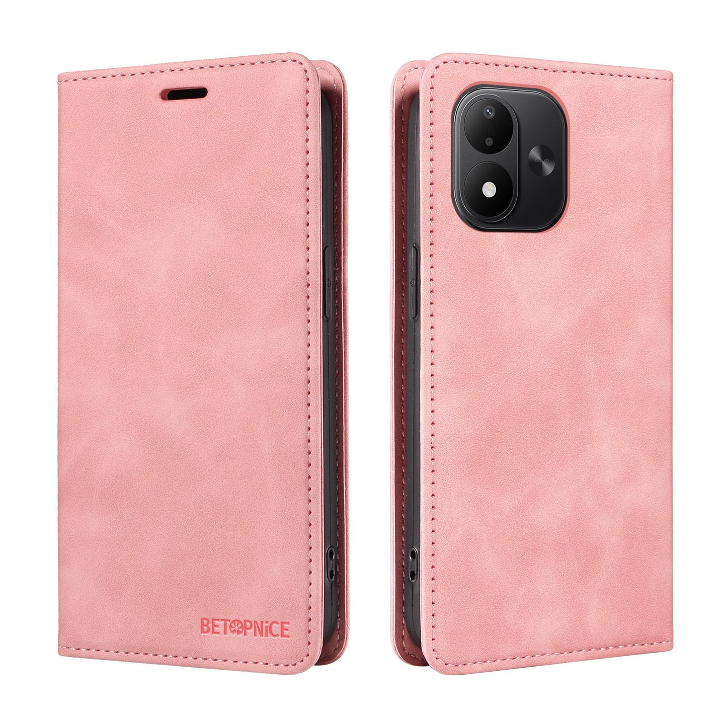 For Redmi Note 17 5G / 4G Global 171mm BETOPNICE Suction RFID Anti-theft Leather Phone Case(Pink)