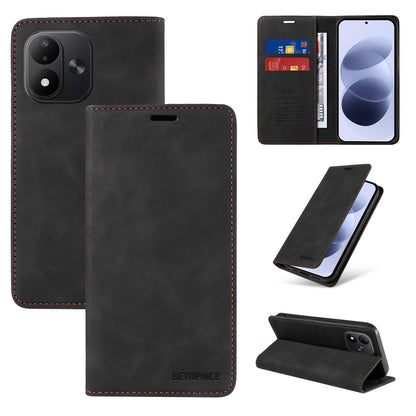 For Redmi Note 17 5G / 4G Global 171mm BETOPNICE Suction RFID Anti-theft Leather Phone Case(Black)