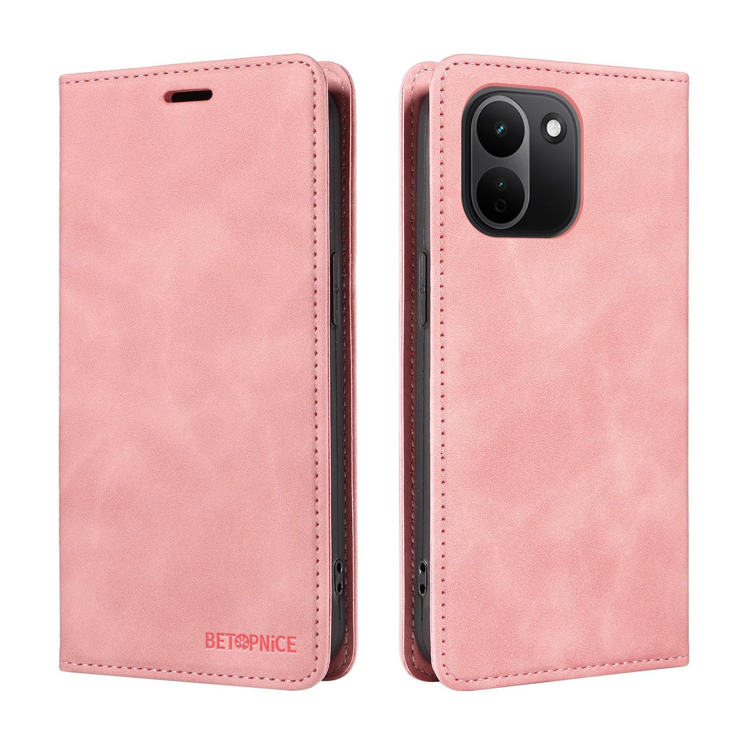 For Redmi Note 17 Pro+ 5G Global 163mm BETOPNICE Suction RFID Anti-theft Leather Phone Case(Pink)