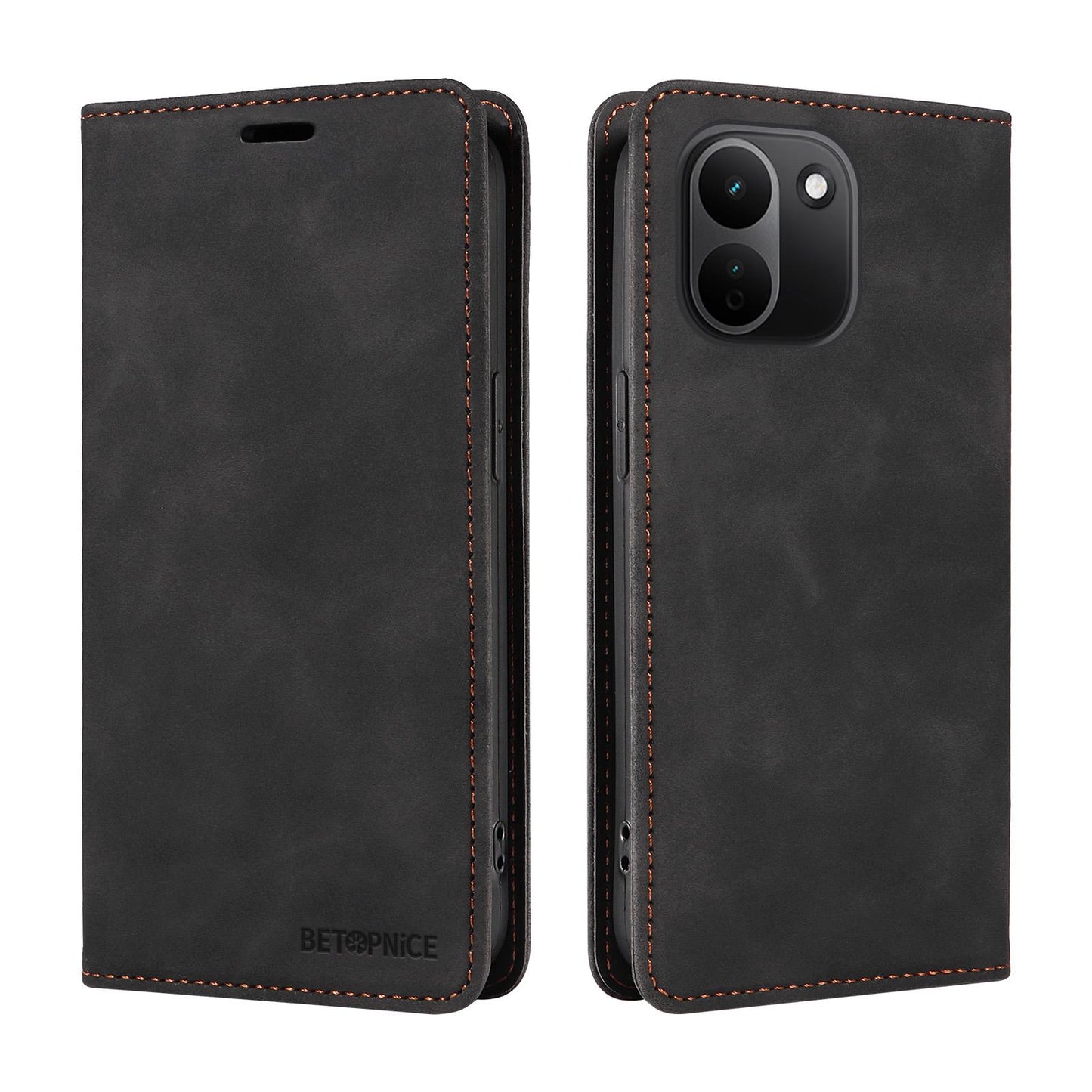 For Redmi Note 17 Pro+ 5G Global 163mm BETOPNICE Suction RFID Anti-theft Leather Phone Case(Black)