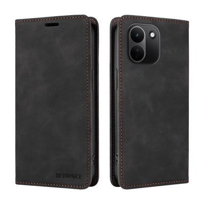 For Redmi Note 17 Pro+ 5G Global 163mm BETOPNICE Suction RFID Anti-theft Leather Phone Case(Black)