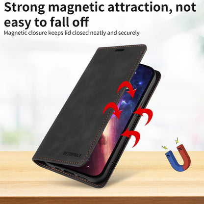 For Redmi Note 17 Pro+ 5G Global 163mm BETOPNICE Suction RFID Anti-theft Leather Phone Case(Black)