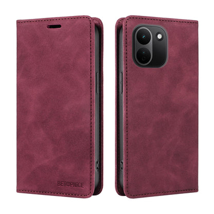 For Redmi Note 17 Pro+ 5G Global 163mm BETOPNICE Suction RFID Anti-theft Leather Phone Case(Wine Red)