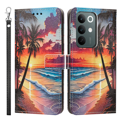 For Realme C100 / C100i / C100x 4G Painted Pattern Vegan Leather Phone Case with Strap - Hawaii - EDA009449624C