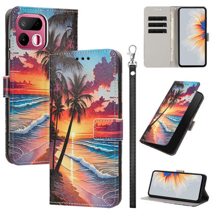 For Realme 16T 5G Painted Pattern Vegan Leather Phone Case with Strap - Hawaii - EDA009449625C