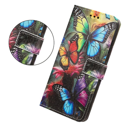 For Realme 16T 5G Painted Pattern Vegan Leather Phone Case with Strap - Colorful Butterfly - EDA009449625F