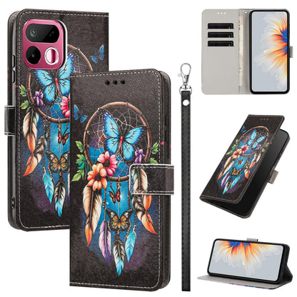 For Realme 16T 5G Painted Pattern Vegan Leather Phone Case with Strap - Dreamcatcher - EDA009449625G