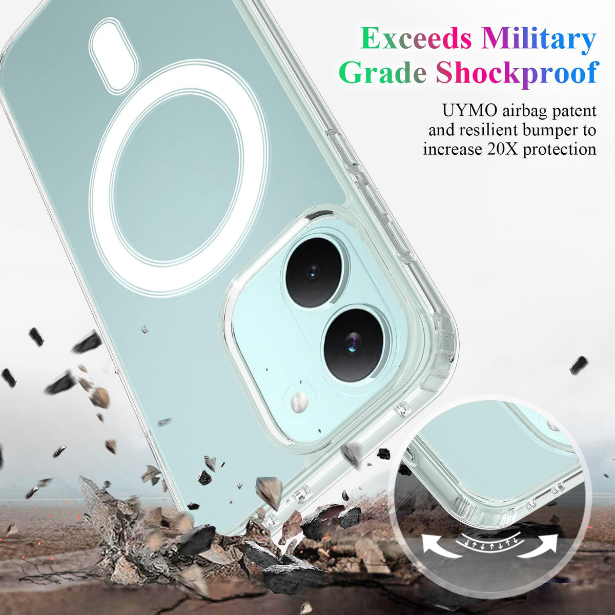 For Redmi Turbo 5 / Poco X8 Pro 5G MagSafe Clear Acrylic PC Hybrid TPU Phone Case - Transparent - EDA009450808A