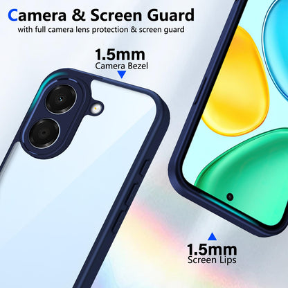 For Honor X7e 4G Matte PC Skin-feel Shockproof Phone Case(Blue)
