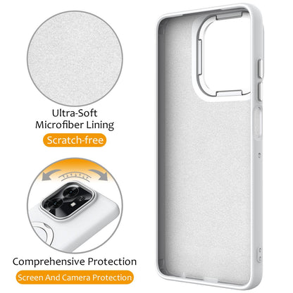 For Honor X6d 5G / 500 Smart Global  Gen1.5 Pivot Ring Holder TPU Hybrid PC Phone Case(White)
