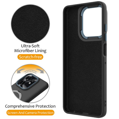For Honor X6d 5G / 500 Smart Global  Gen1.5 Pivot Ring Holder TPU Hybrid PC Phone Case(Black)