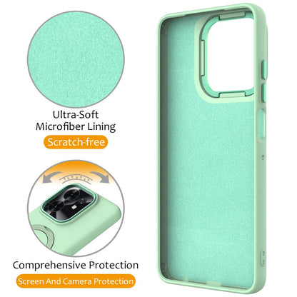 For Honor X6d 5G / 500 Smart Global  Gen1.5 Pivot Ring Holder TPU Hybrid PC Phone Case(Green)