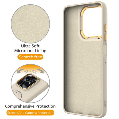 For Honor X6d 5G / 500 Smart Global  Gen1.5 Pivot Ring Holder TPU Hybrid PC Phone Case(Apricot)